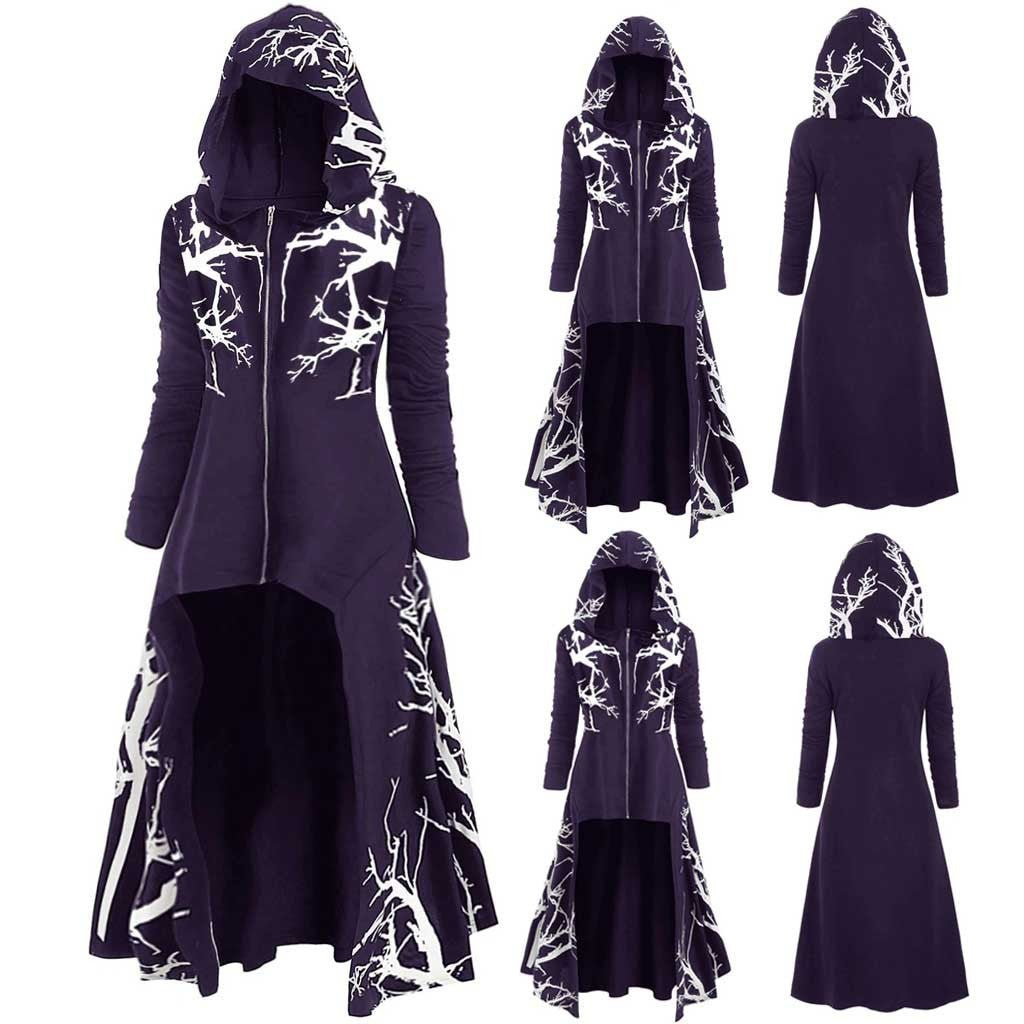 New Halloween Dress Up Cloak Irregular Printed Long-sleeved Jacket - ANIBEY