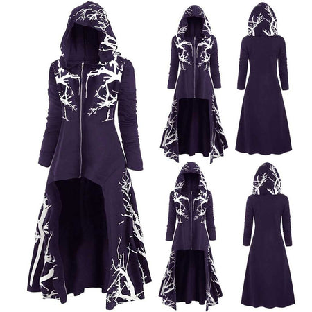New Halloween Dress Up Cloak Irregular Printed Long-sleeved Jacket - ANIBEY