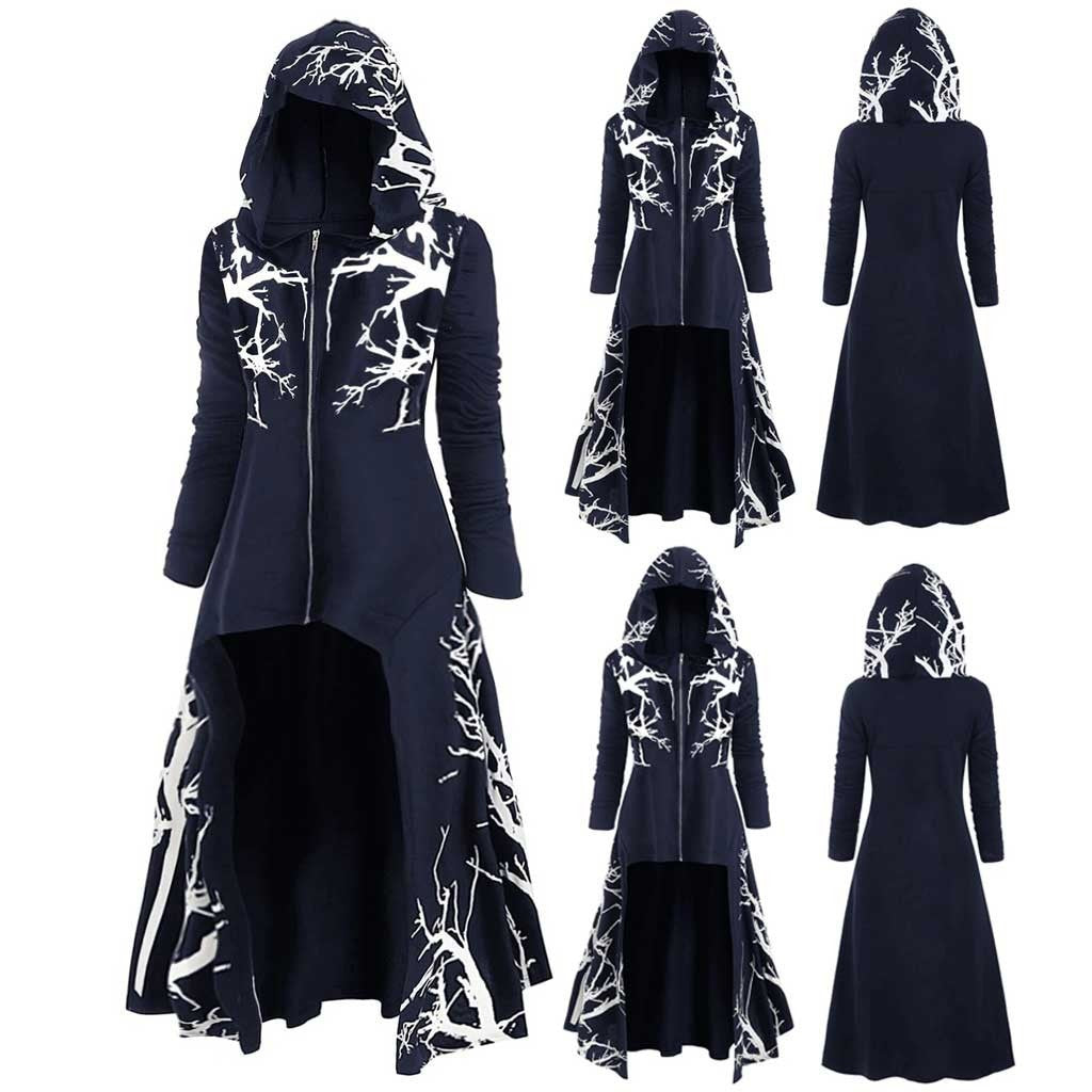 New Halloween Dress Up Cloak Irregular Printed Long-sleeved Jacket - ANIBEY