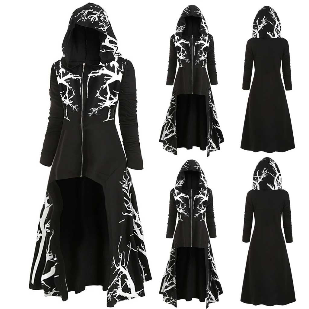 New Halloween Dress Up Cloak Irregular Printed Long-sleeved Jacket - ANIBEY
