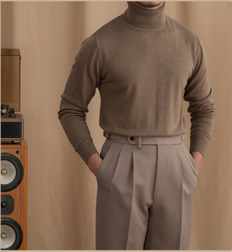 Slim-fit Turtleneck Warm Bottoming Sweater for Men - ANIBEY
