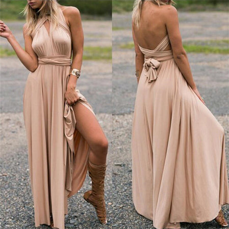 Women Boho Club Dress Bandage Long Dress Party Robe Longue - ANIBEY