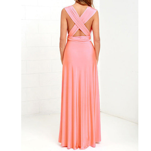 Women Boho Club Dress Bandage Long Dress Party Robe Longue - ANIBEY
