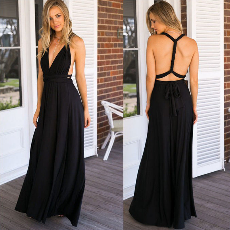 Women Boho Club Dress Bandage Long Dress Party Robe Longue - ANIBEY