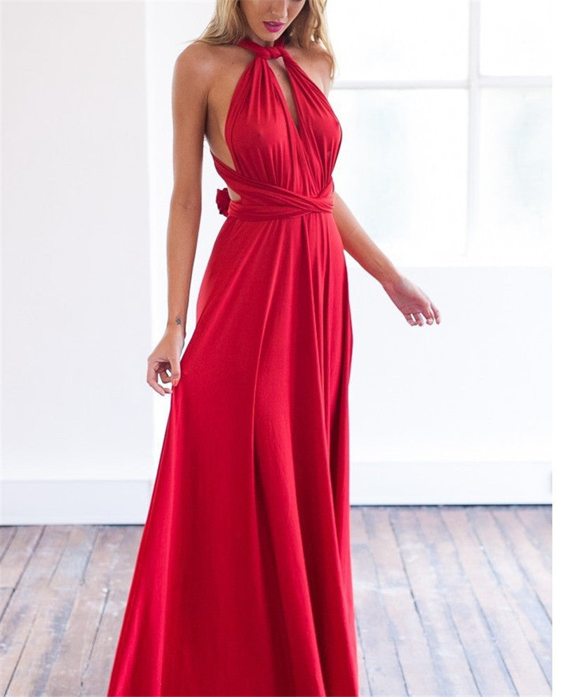 Women Boho Club Dress Bandage Long Dress Party Robe Longue - ANIBEY
