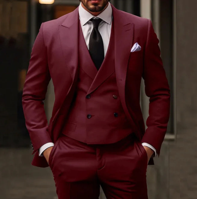 Plus Size Suit Three-piece Dress Suit - ANIBEY