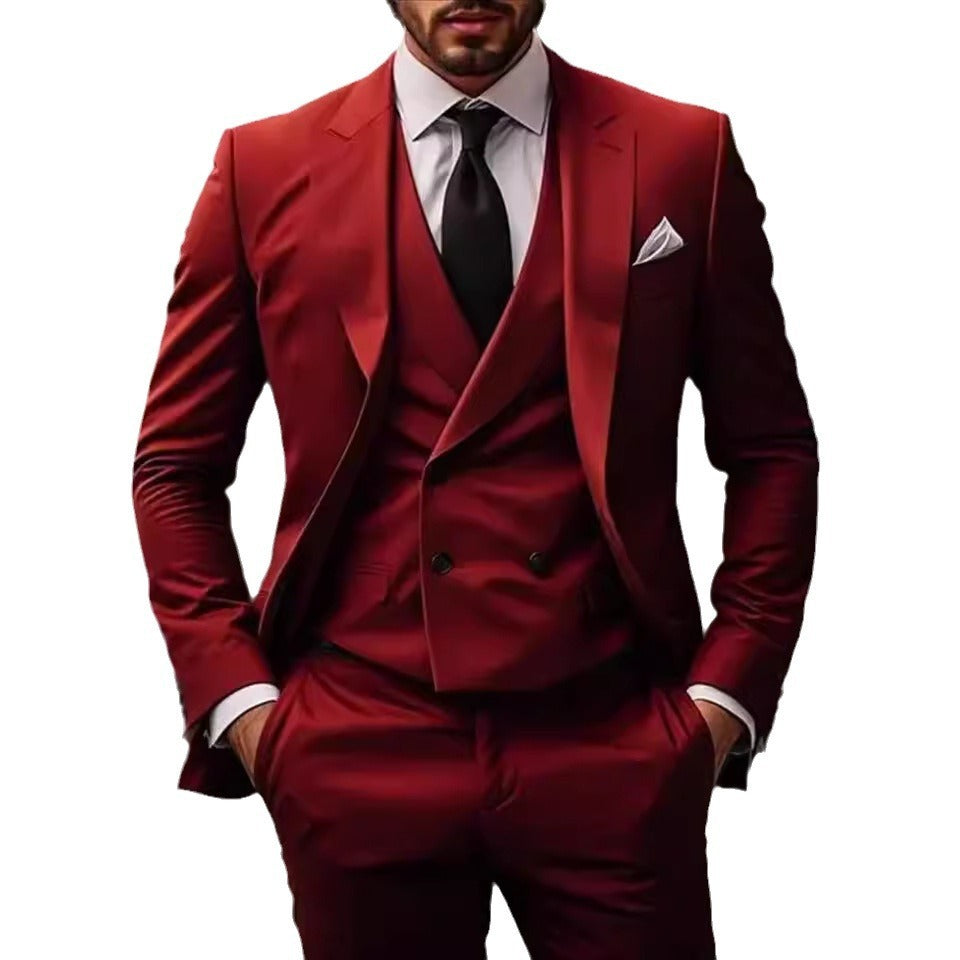 Plus Size Suit Three-piece Dress Suit - ANIBEY