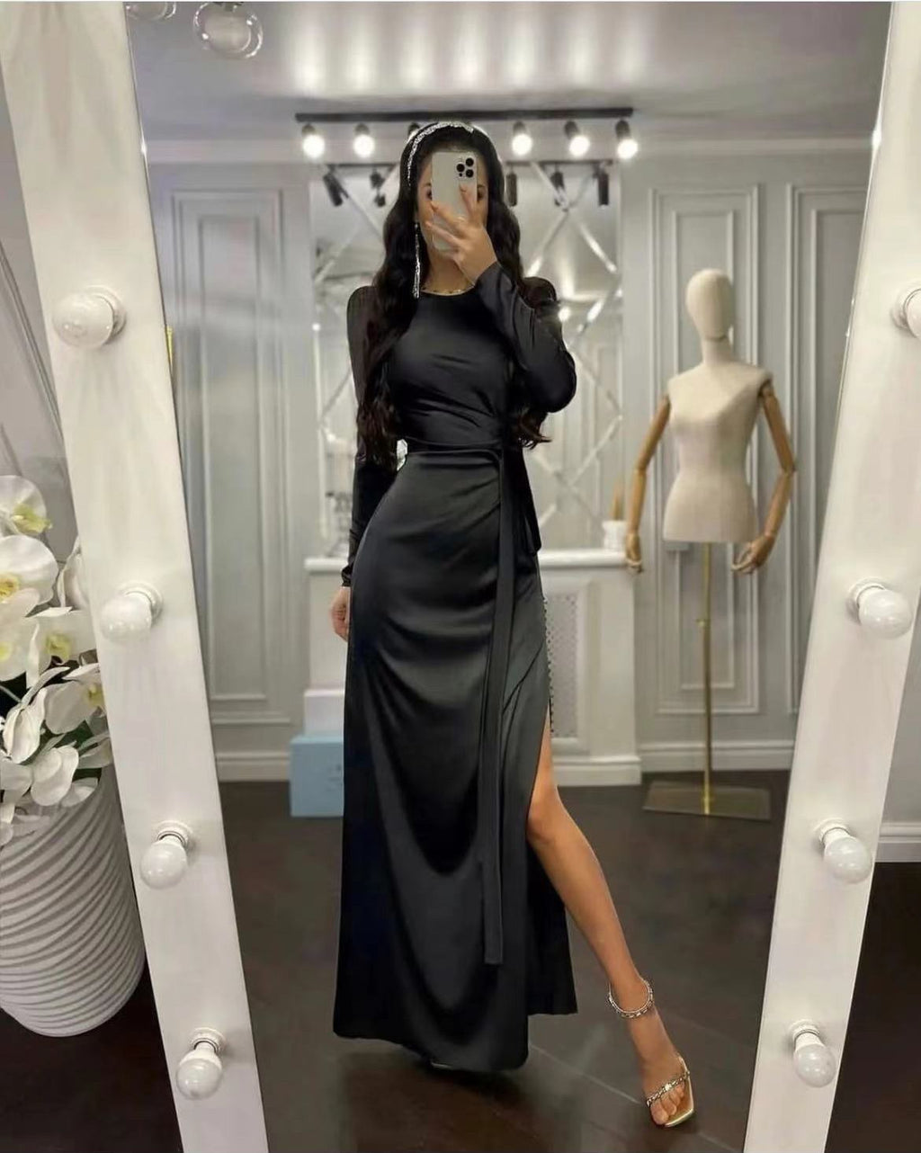 Beautiful Waist Fitting Irregular Dress - ANIBEY