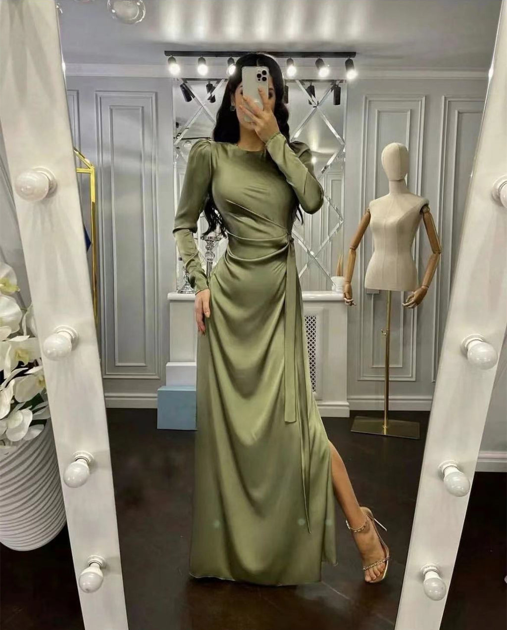 Beautiful Waist Fitting Irregular Dress - ANIBEY