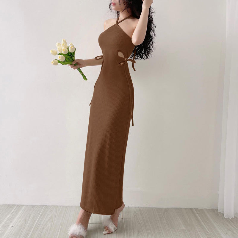 Elegant Women's Clothing Halter Cut-out Dress - ANIBEY