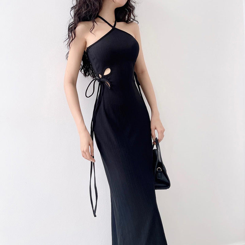 Elegant Women's Clothing Halter Cut-out Dress - ANIBEY