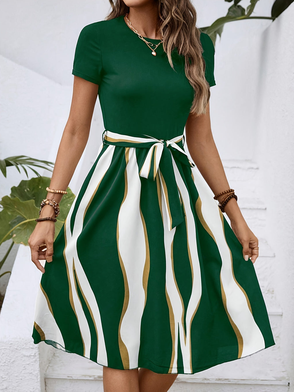 Fashion Business Casual Suit Multi-color Printed Strap Women's Temperament Dress - ANIBEY