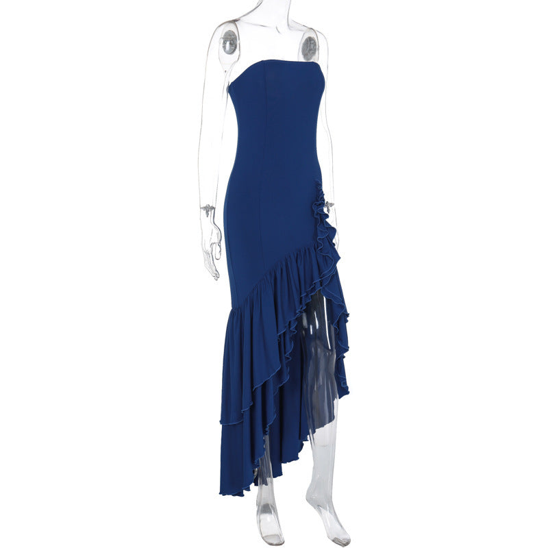 Female Off-the-shoulder Tube Top Irregular Temperament Dress - ANIBEY