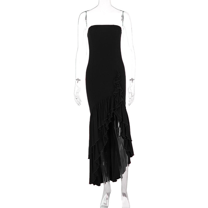 Female Off-the-shoulder Tube Top Irregular Temperament Dress - ANIBEY