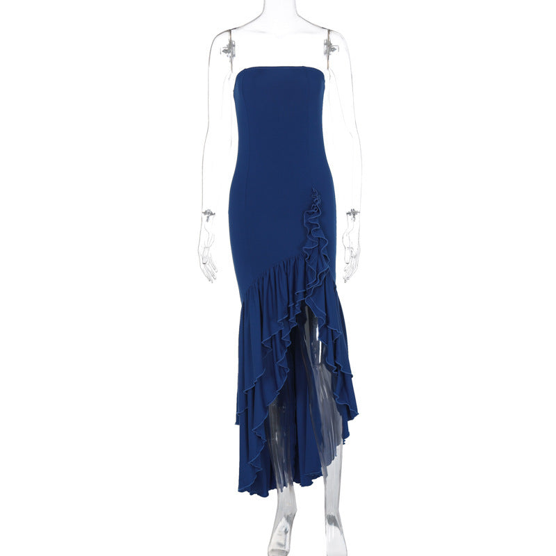 Female Off-the-shoulder Tube Top Irregular Temperament Dress - ANIBEY