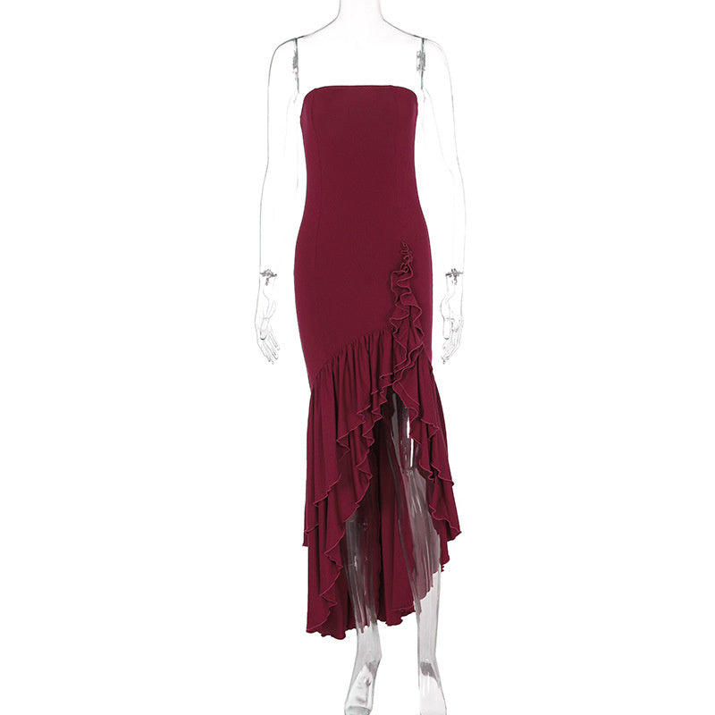 Female Off-the-shoulder Tube Top Irregular Temperament Dress - ANIBEY