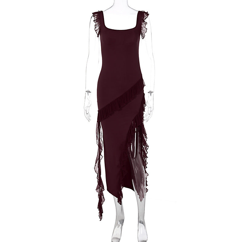 Female Summer Fashionable Stringy Selvedge Stitching Temperament Dress - ANIBEY