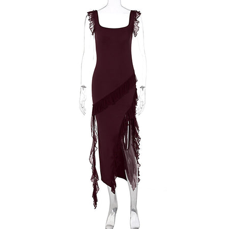 Female Summer Fashionable Stringy Selvedge Stitching Temperament Dress - ANIBEY