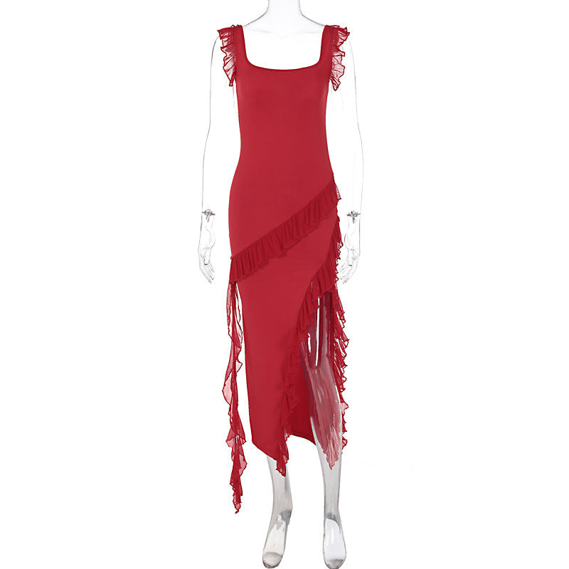 Female Summer Fashionable Stringy Selvedge Stitching Temperament Dress - ANIBEY