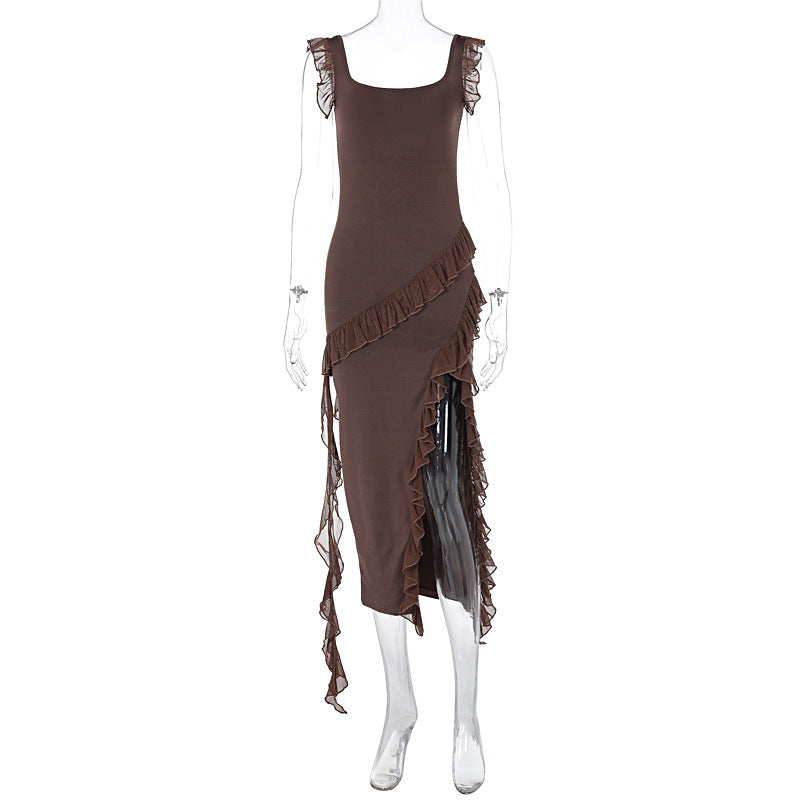 Female Summer Fashionable Stringy Selvedge Stitching Temperament Dress - ANIBEY