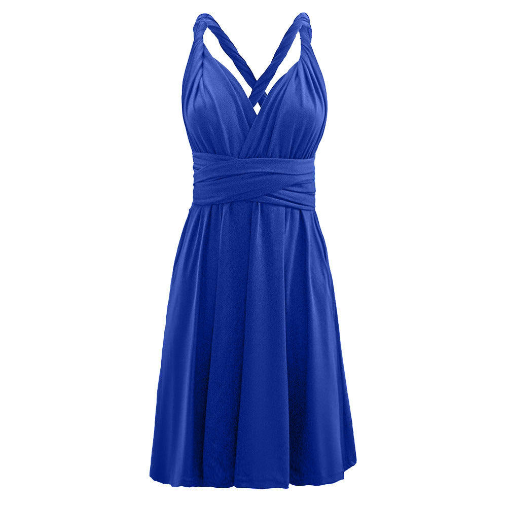 More Ways To Wear Sexy Halter Strap Short Skirt Dress - ANIBEY