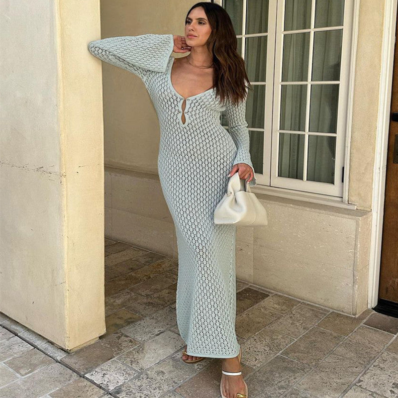 New Beach Dress Women's Solid Color - ANIBEY