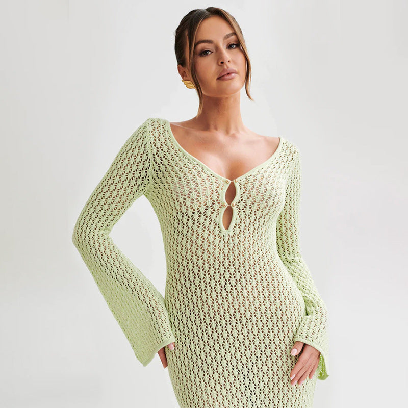 New Beach Dress Women's Solid Color - ANIBEY
