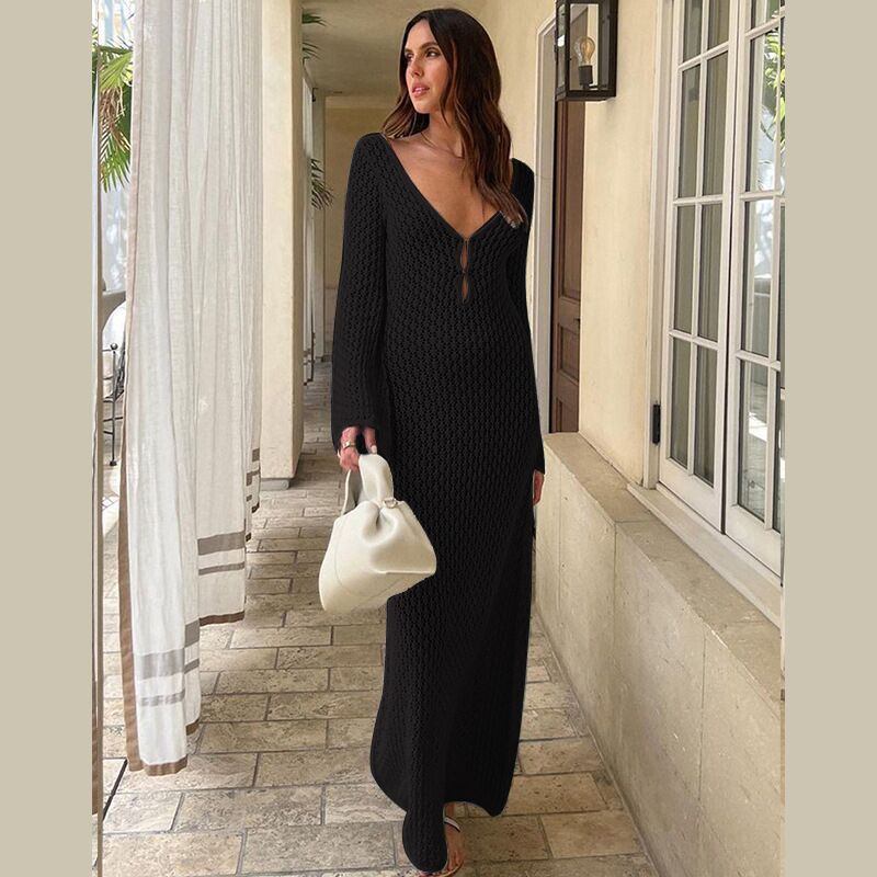 New Beach Dress Women's Solid Color - ANIBEY
