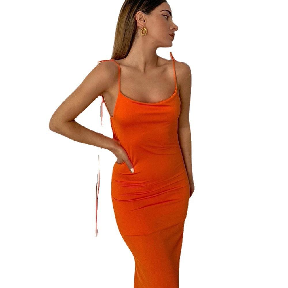 New Summer Amazon Hot Sexy Hollow Halter Sling Dress - ANIBEY