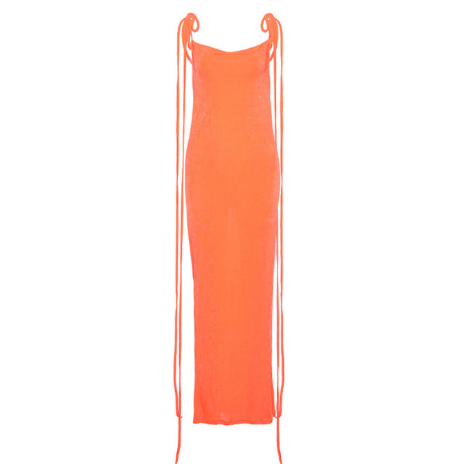 New Summer Amazon Hot Sexy Hollow Halter Sling Dress - ANIBEY