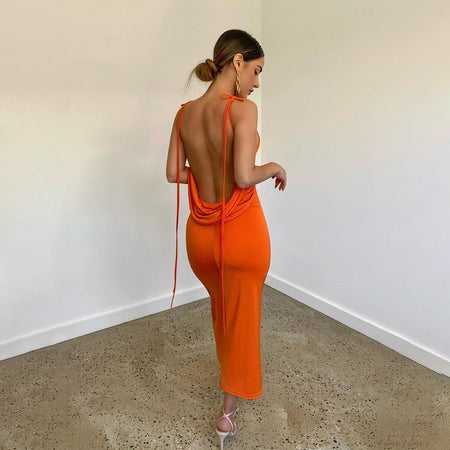 New Summer Amazon Hot Sexy Hollow Halter Sling Dress - ANIBEY