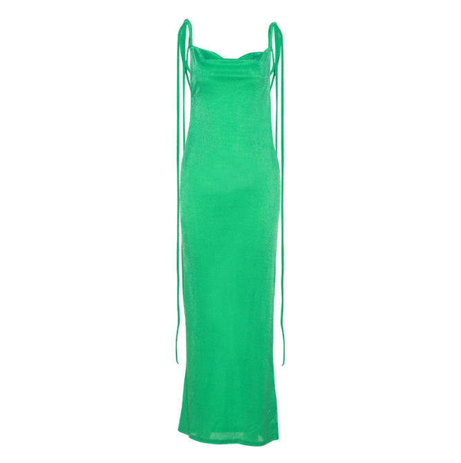 New Summer Amazon Hot Sexy Hollow Halter Sling Dress - ANIBEY