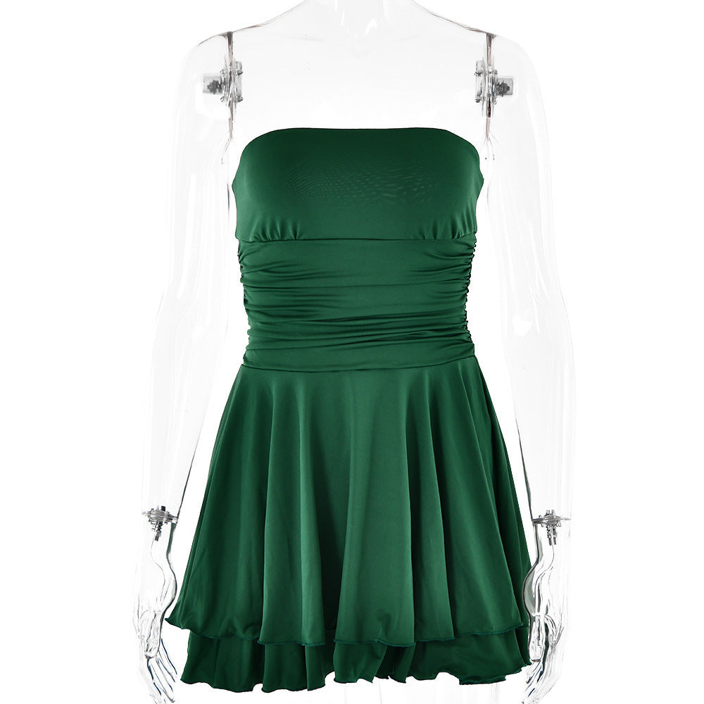 Off-neck Tube Top Backless High Waist Skirt - ANIBEY