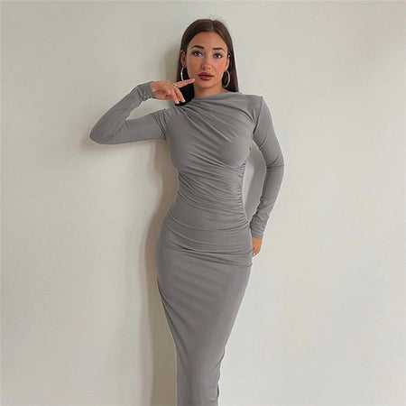 Slim Fit High Class Elegant Long Sheath Dress Women - ANIBEY