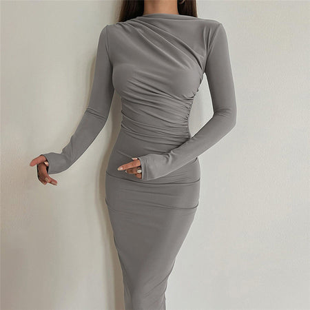 Slim Fit High Class Elegant Long Sheath Dress Women - ANIBEY