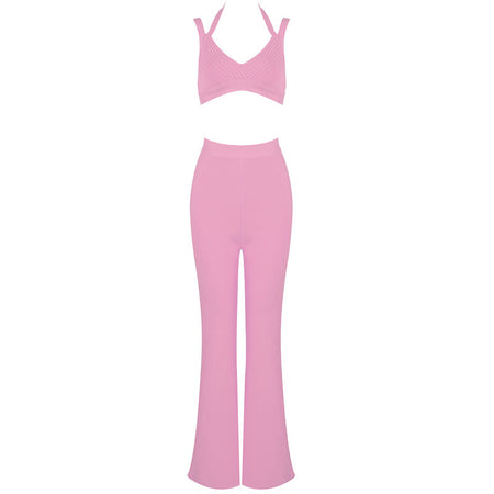 Slim flared trousers bandage suit - ANIBEY