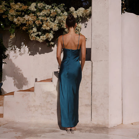 Spaghetti Straps Sleeveless Slit Slim-fitting Dress Women - ANIBEY