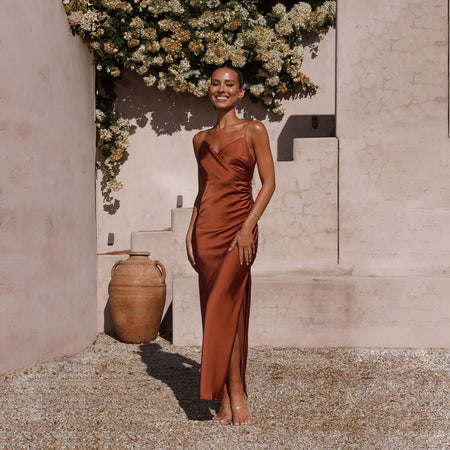 Spaghetti Straps Sleeveless Slit Slim-fitting Dress Women - ANIBEY