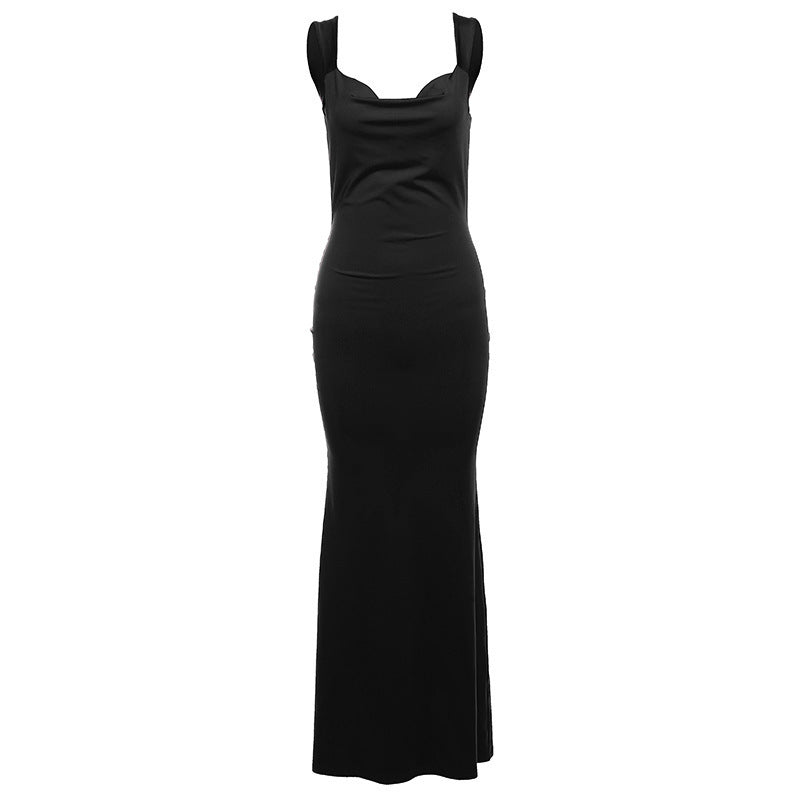 Spring New Women's Clothing Fashion Suspenders Sexy Backless Bow Slim Sheath Dress Women - ANIBEY