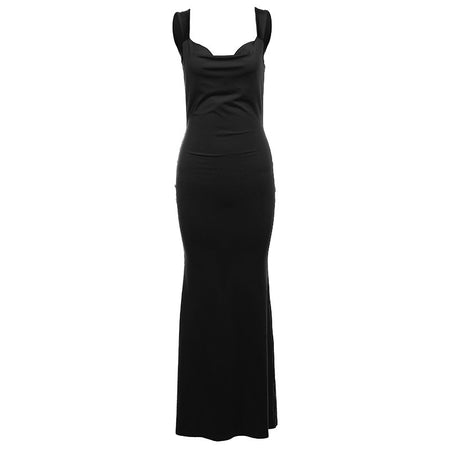 Spring New Women's Clothing Fashion Suspenders Sexy Backless Bow Slim Sheath Dress Women - ANIBEY