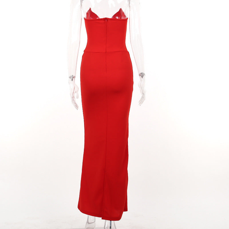 Summer Fashion Slim Pure Color Tube-top Dress - ANIBEY