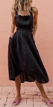 Waist pleated skirt with buttons - ANIBEY