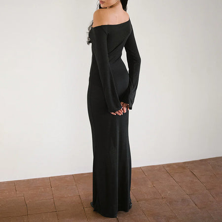 Women's Autumn Fashion Style Shoulder Long Sleeve Dress - ANIBEY