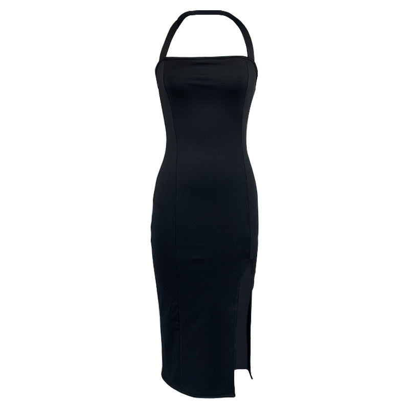 Women's Elegant Backless Halter Dress - ANIBEY