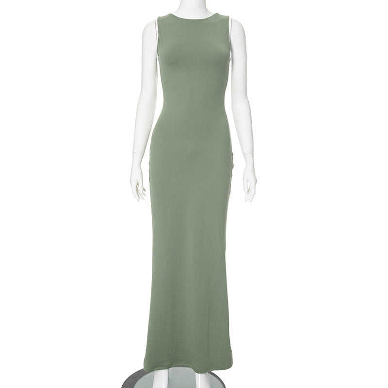 Women's Elegant Lace-up Cutout Slim Fit Dress - ANIBEY