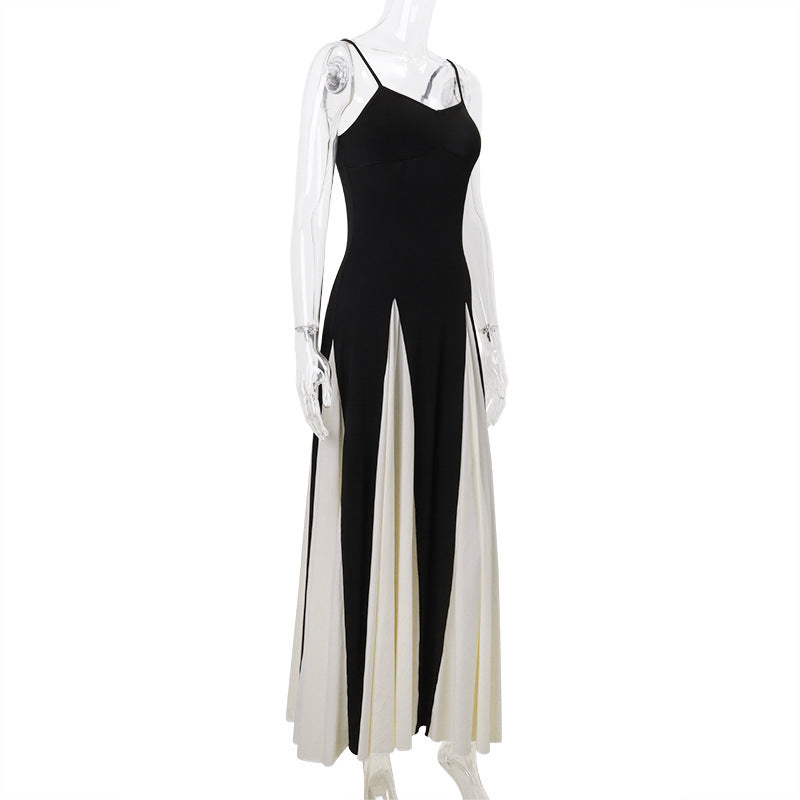 Women's Fashion Color Contrast Sling Dress - ANIBEY