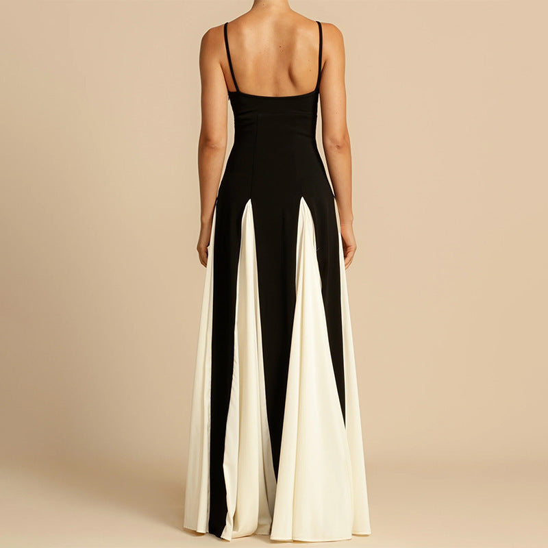 Women's Fashion Color Contrast Sling Dress - ANIBEY