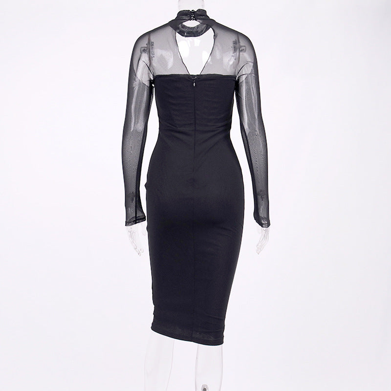 Women's Mesh Fishbone Perspective Hollow Skirt - ANIBEY