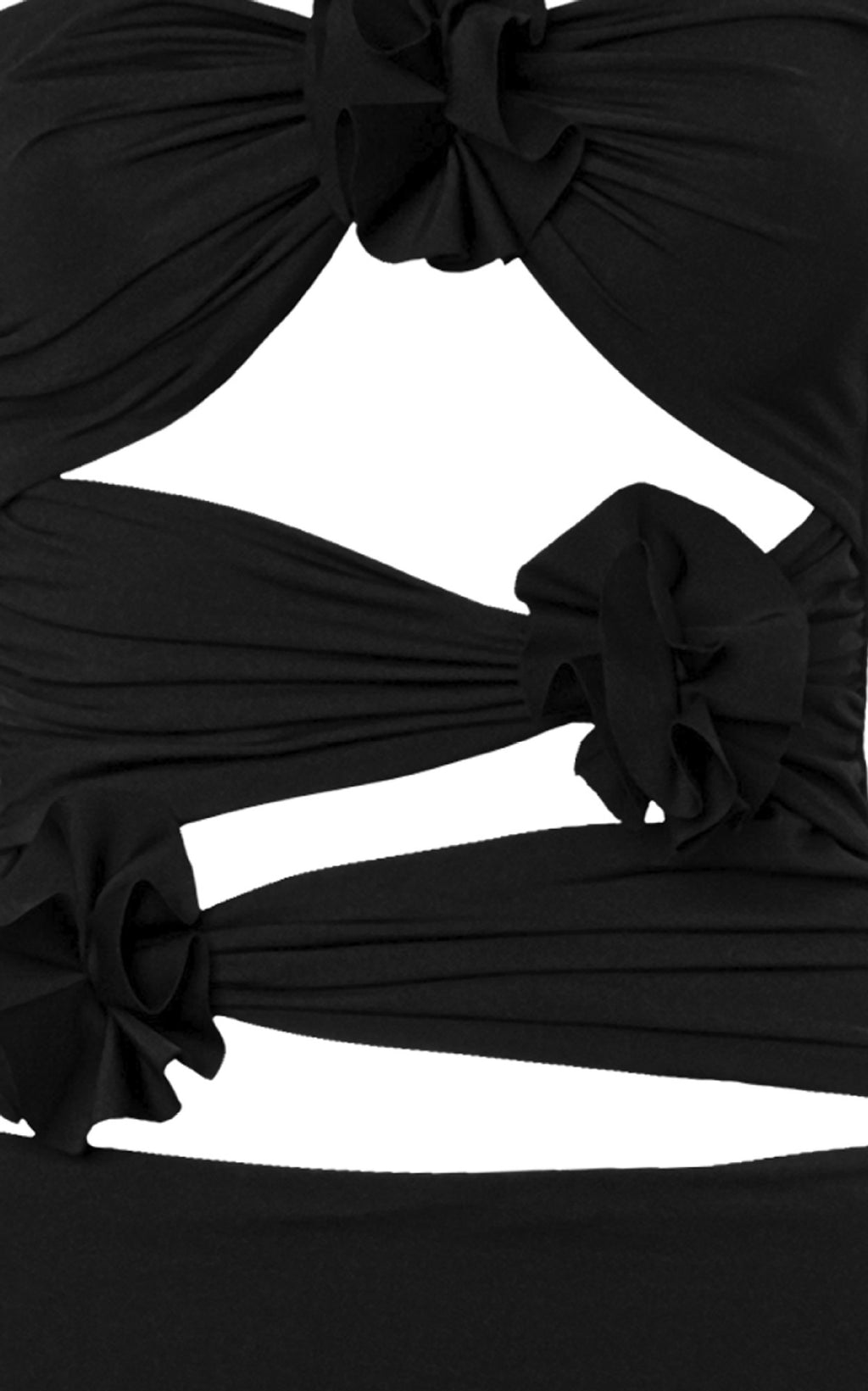 Women's Slim-fit Three-dimensional Flower Waist-tight Long Hollow-out Halter Dress - ANIBEY