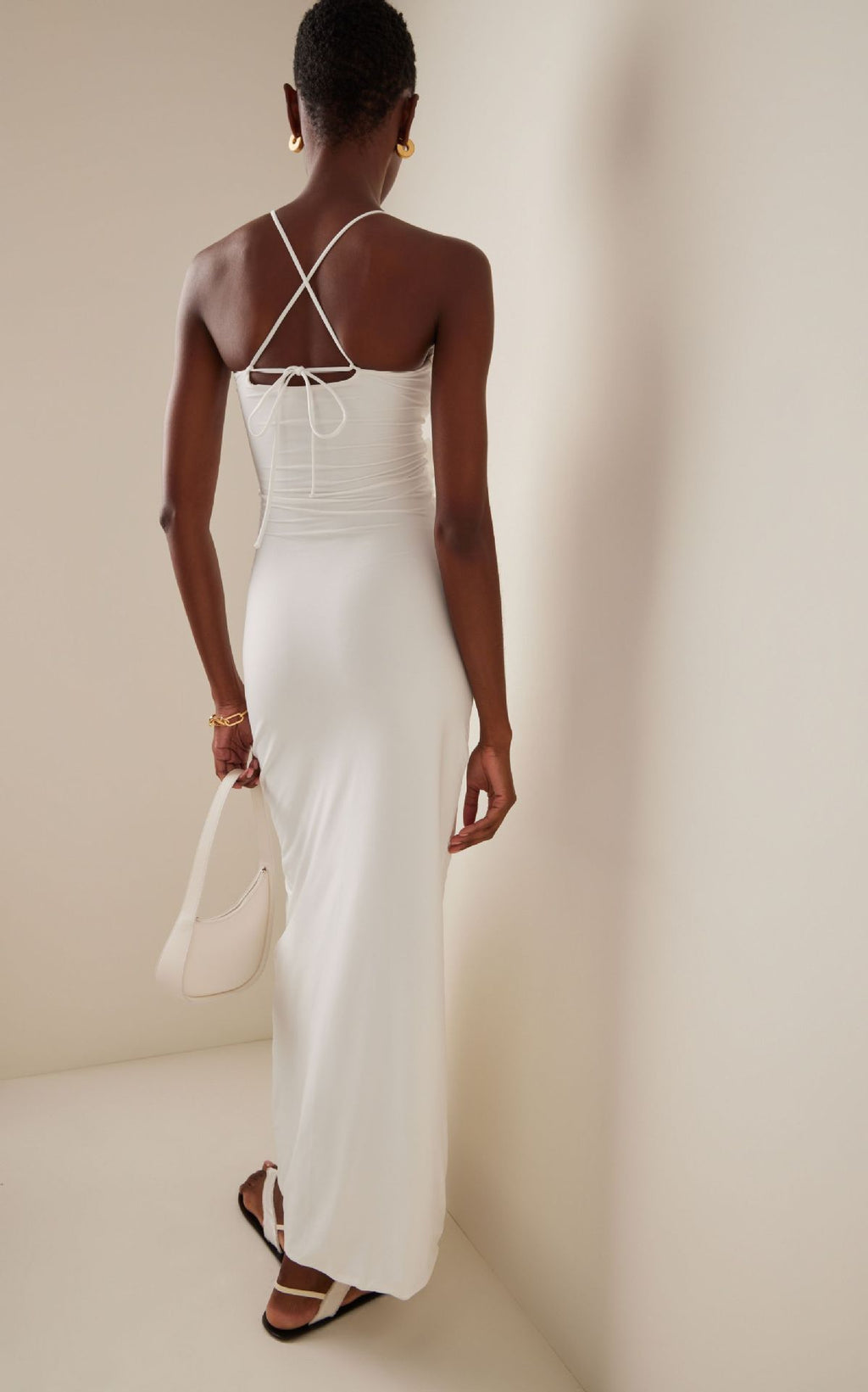 Women's Slim-fit Three-dimensional Flower Waist-tight Long Hollow-out Halter Dress - ANIBEY
